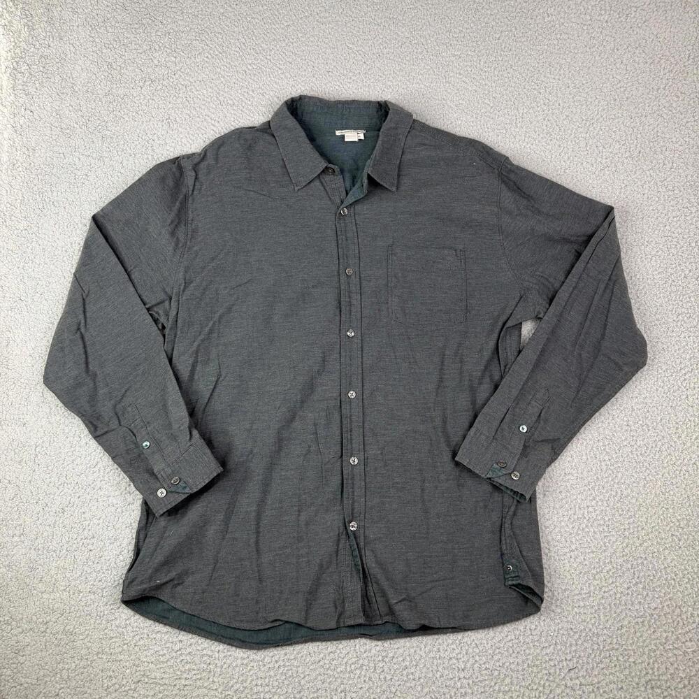 Carbon 2 Cobalt Gray Flannel Shirt Long Sleeve Button Up Men's XL